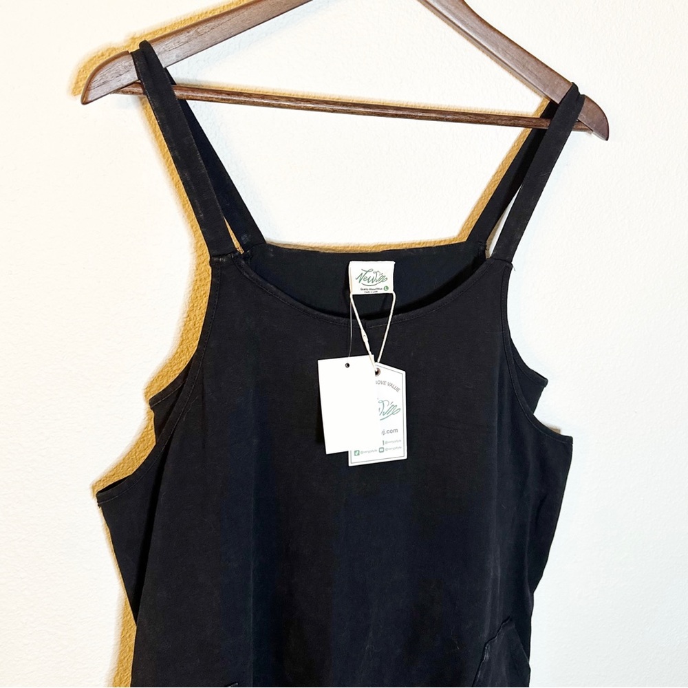 Distressed Black Newin Knit Mini Romper Dress size L - Picture 7 of 12